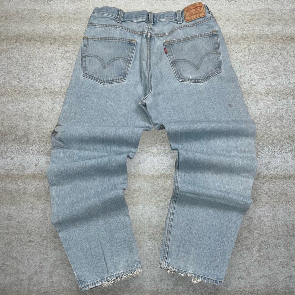 Vintage Y2K Levis 550 Jeans 38x34 Relaxed Fit Light Wash Denim Red Tab